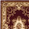 3' X 5' Red and Ivory Floral Border Area Rug