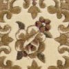 8' Beige Ivory And Brown Floral Medallion Runner Rug