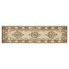 8' Beige And Brown Floral Medallion Runner Rug