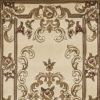 8' Beige And Brown Floral Medallion Runner Rug