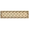 8' Ivory And Brown Floral Vines Runner Rug