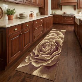 8' Ivory Brown And Red Floral Area Rug