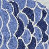 8' Blue Ivory And Green Fish Hand Tufted Runner Rug