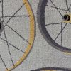 7' Gray Black And Yellow Abstract Geometric Hand Tufted Runner Rug