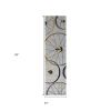 7' Gray Black And Yellow Abstract Geometric Hand Tufted Runner Rug