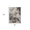 3' X 5' Silver And Black Abstract Area Rug