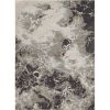 3' X 5' Silver And Black Abstract Area Rug