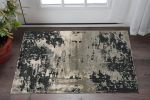 3' X 5' Black and Silver Abstract Area Rug