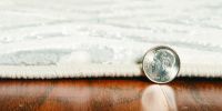 3' X 5' Sand And Light Blue Geometric Distressed Area Rug