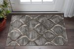 3' X 5' Charcoal And Light Gray Ogee Area Rug