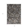 3' X 5' Charcoal And Light Gray Ogee Area Rug