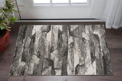 3' X 5' Grey Abstract Design Area Rug