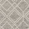 3' X 5' Sand Beige And Ivory Wool Geometric Hand Tufted Area Rug