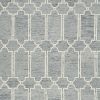 3' X 5' Slate Blue And Ivory Wool Geometric Hand Tufted Area Rug