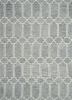 3' X 5' Slate Blue And Ivory Wool Geometric Hand Tufted Area Rug