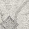 3' X 5' Ivory And Gray Wool Ogee Hand Tufted Area Rug