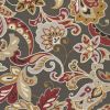 3' X 5' Taupe Red And Gray Floral Hand Tufted Area Rug