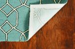 3' X 5' Green And Ivory Geometric Hand Hooked Area Rug