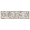 7' Ivory And Gray Floral Medallion Distressed Runner Rug