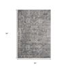 3' X 5' Gray And Light Gray Floral Medallion Area Rug