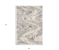 3' X 5' Gray And Tan Abstract Area Rug