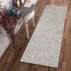 8' Ivory Shag Hand Woven Runner Rug
