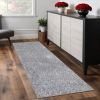 8' Gray Shag Hand Woven Runner Rug