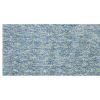 8' Blue And White Abstract Shag Hand Woven Runner Rug