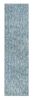 8' Blue And White Abstract Shag Hand Woven Runner Rug
