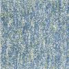 8' Blue And White Abstract Shag Hand Woven Runner Rug
