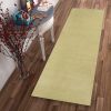 8' Canary Yellow Shag Hand Woven Runner Rug