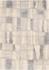 4' X 6' Ivory And Blue Abstract Geometric Distressed Area Rug