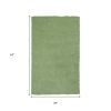 3' X 5' Green Shag Hand Woven Area Rug