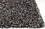 3' X 5' Black And White Shag Hand Woven Area Rug