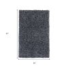 3' X 5' Black And White Shag Hand Woven Area Rug