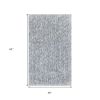 3' X 5' Slate Blue And Ivory Abstract Shag Hand Woven Area Rug