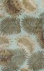 3' X 4' Aqua And Brown Wool Botanical Leaves Hand Tufted Area Rug