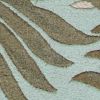 3' X 4' Aqua And Brown Wool Botanical Leaves Hand Tufted Area Rug