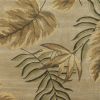 2' X 4' Sand And Beige Wool Botanical Leaves Hand Tufted Area Rug