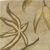 2' X 4' Sand And Beige Wool Botanical Leaves Hand Tufted Area Rug