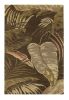 3' X 4' Brown And Beige Wool Botanical Leaves Hand Tufted Area Rug