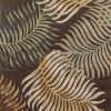 3' X 4' Espresso Beige And Green Wool Botanical Leaves Hand Tufted Area Rug