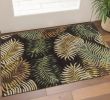3' X 4' Espresso Beige And Green Wool Botanical Leaves Hand Tufted Area Rug