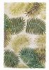 2' X 4' Natural Green And Brown Wool Botanical Leaves Hand Tufted Area Rug