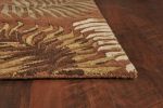 3' X 4' Rust Orange And Green Wool Botanical Leaves Hand Tufted Area Rug