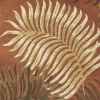 3' X 4' Rust Orange And Green Wool Botanical Leaves Hand Tufted Area Rug