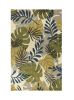 3' X 4' Ivory Green And Blue Wool Botanical Leaves Hand Tufted Area Rug