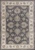 5' X 8' Gray And Ivory Floral Medallion Area Rug