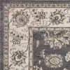 5' X 8' Gray And Ivory Floral Medallion Area Rug