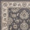 5' X 8' Gray And Ivory Floral Medallion Area Rug